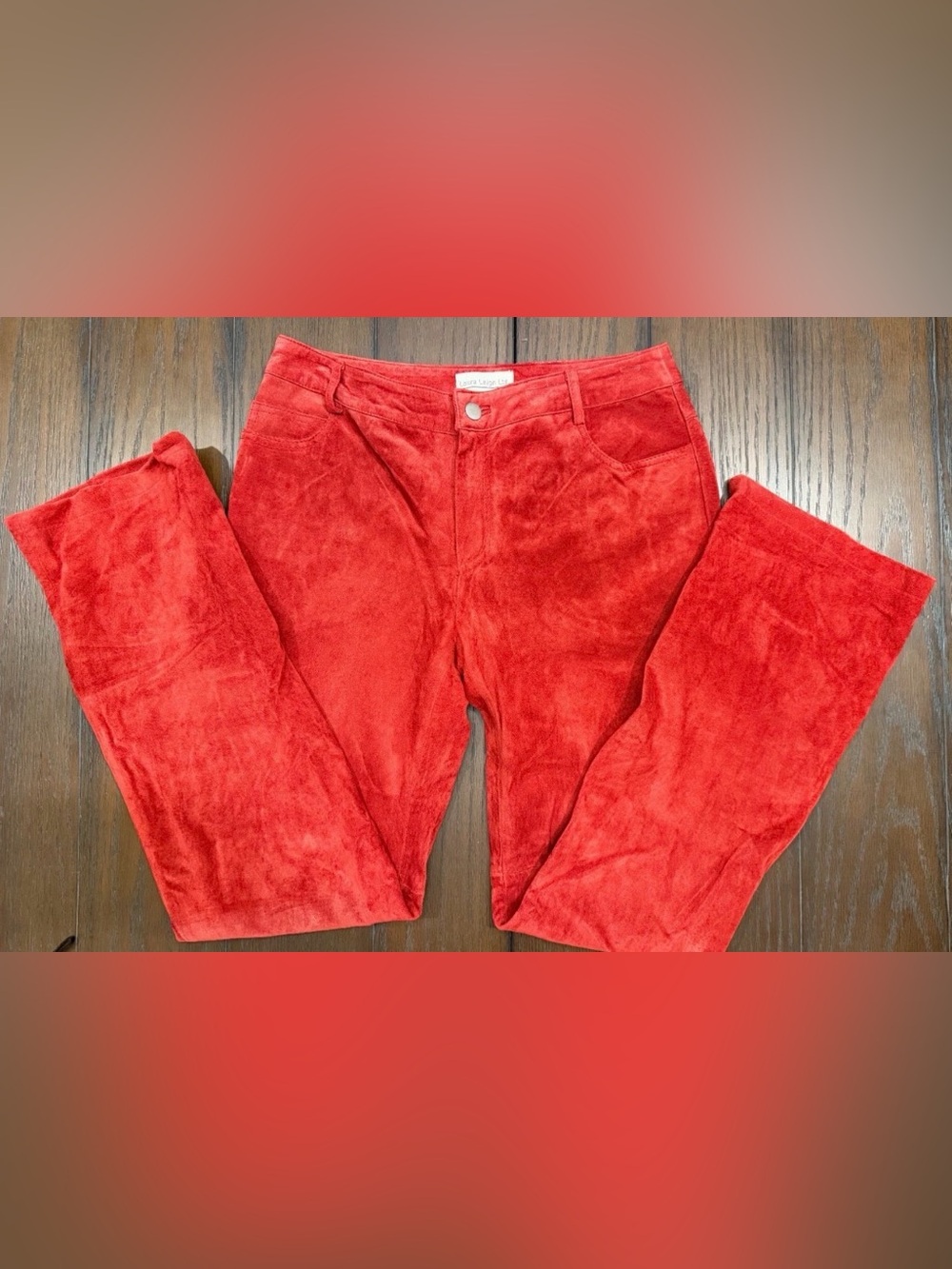 Vintage Red Leather Pants Laura Leigh Ltd. NWT Womens 4 Y2K Hippie vibes